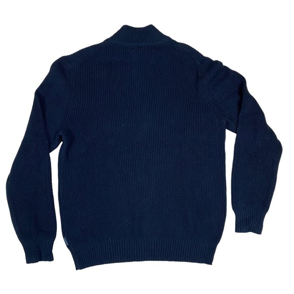 NWT Calvin Klein 1/4 Zip Rib Knit Sweater Black Casual Preppy Neutral Cotton-XL - Picture 7 of 12